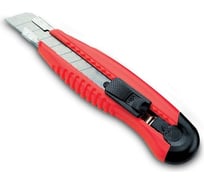 Канцелярский нож KW-Trio 3713red ширина лезвия 18 мм, усиленный, 2 сменных лезвия, металл, красный, блистер 12 шт. в упак. 811963