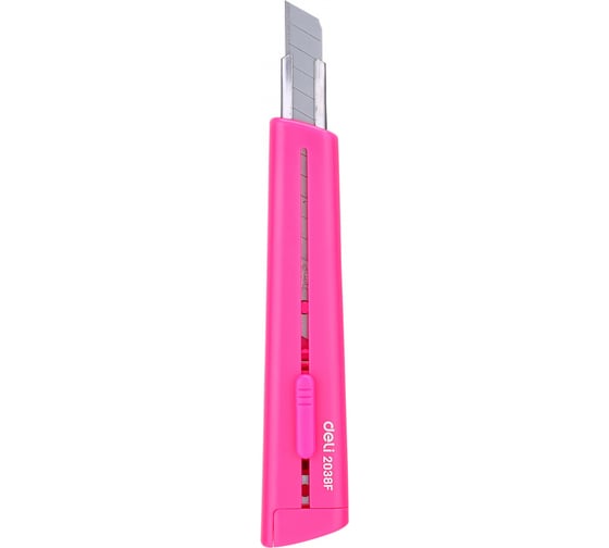 Канцелярский нож DELI E2038PINK 80мм шир.лез.9мм роз. блистер 1206499 24  шт. в упак.