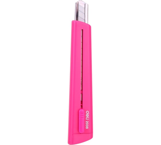 Канцелярский нож DELI E2038PINK 80мм шир.лез.9мм роз. блистер 1206499 24  шт. в упак.