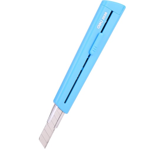Канцелярский нож DELI E2038BLUE 80мм шир.лез.9мм синий блистер 1374323 24  шт. в упак.