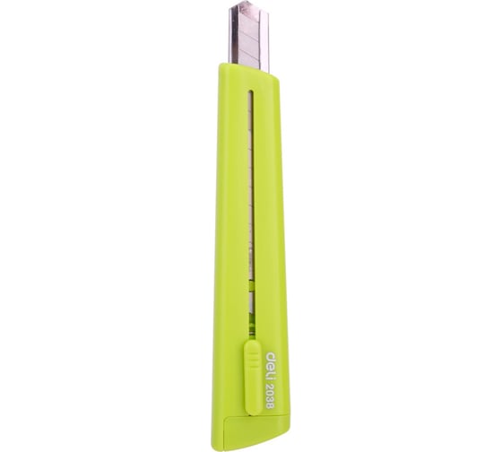 Канцелярский нож DELI E2038GREEN 80мм шир.лез.9мм зеленый блистер 1206501 24  шт. в упак.
