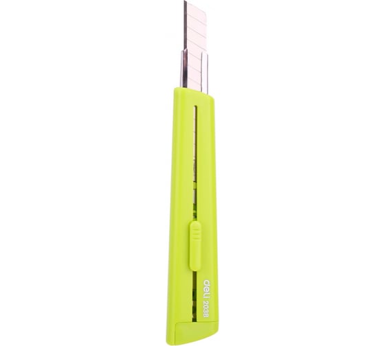 Канцелярский нож DELI E2038GREEN 80мм шир.лез.9мм зеленый блистер 1206501 24  шт. в упак.
