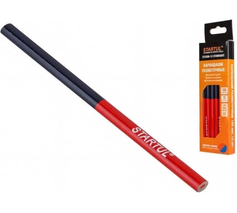 Разметочный карандаш STARTUL 180 мм двухцветный Standart 12 шт ST4306-12