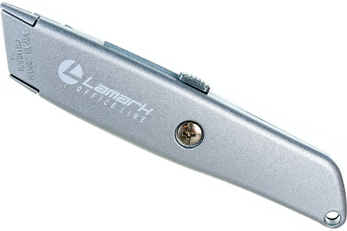 Канцелярский нож LAMARK 19 мм, профессиональный, металлический корпус .