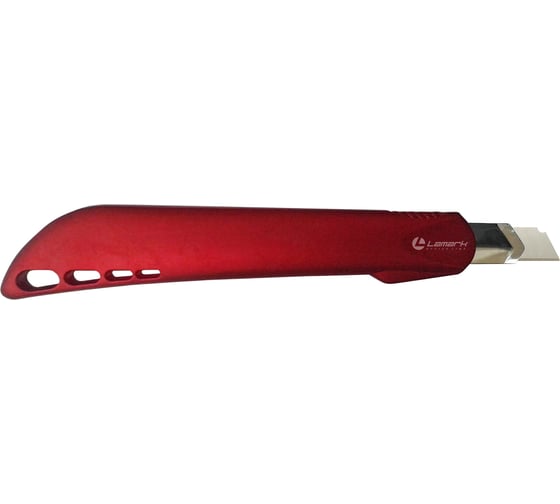 Канцелярский нож LAMARK 9 мм, корпус soft touch, красный CK0209 1