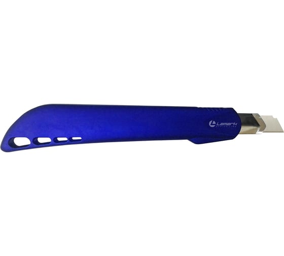 Канцелярский нож LAMARK 9 мм, корпус soft touch, синий CK0210
