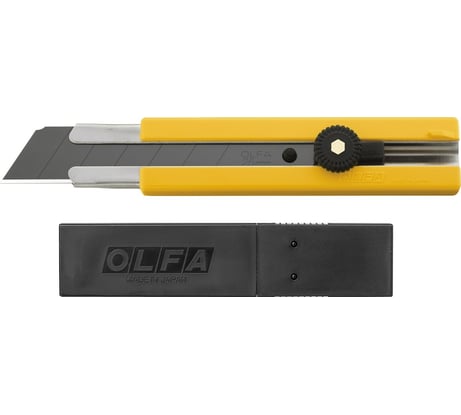 Нож с выдвижным лезвием OLFA в комплекте с лезвиями 5 шт, 25мм OL-H-1BB/5BB