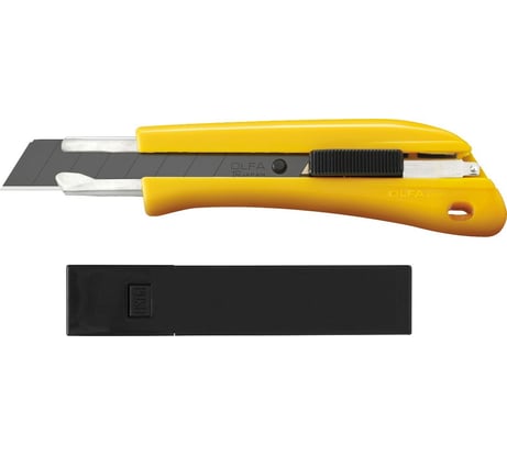 Нож с выдвижным лезвием OLFA 18мм, с автофиксатором, в комплекте с лезвиями 10 шт, OL-BN-AL/BB/10BB