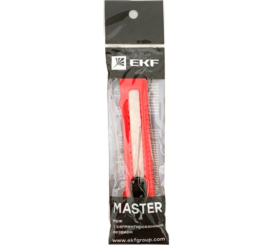 Нож с сегментированным лезвием EKF Master НСМ-20 18 мм ncm-20-ms