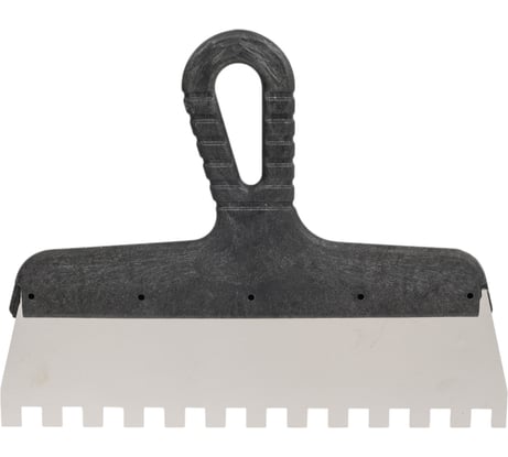 Фасадный зубчатый нержавеющий шпатель ВОЛАТ 250 мм зуб 10x10 мм 35050-2510