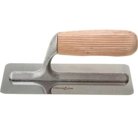 Венецианская кельма Управдом 200х80 мм, из нержавеющей стали, ручка из бука 4100003306