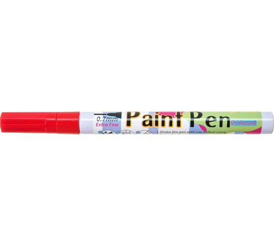 Маркер-краска Flysea по металлу с тонким наконечником Paint Marker FS-177, 0.7 мм, красный FS-177-red