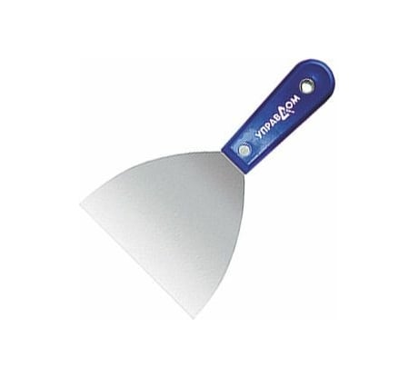 Стальной шпатель Управдом 100 мм, с пластиковой ручкой двойной фиксации 4100001507