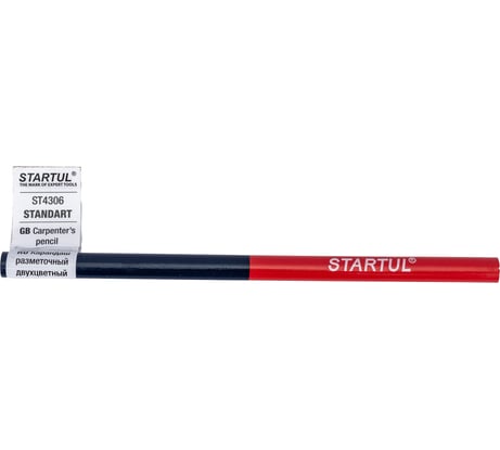 Разметочный карандаш STARTUL Standart 180 мм, двухцветный ST4306