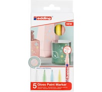 Набор лаковых глянцевых маркеров EDDING 751, круглый наконечник, 1-2 мм, 5 штук 5 цветов E-751#5S#PAS