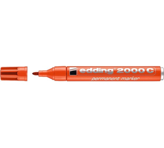 Перманентный маркер для рисования EDDING 2000C круглый наконечник, заправляемый, 1.5-3 мм, оранжевый E-2000C#6 1