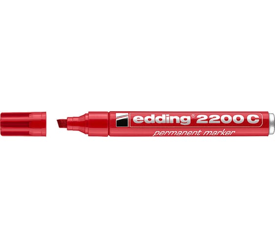 Перманентный маркер EDDING 2200C заправляемый, скошенный наконечник, 1-5 мм, блистер, красный E-2200C#1-B#2
