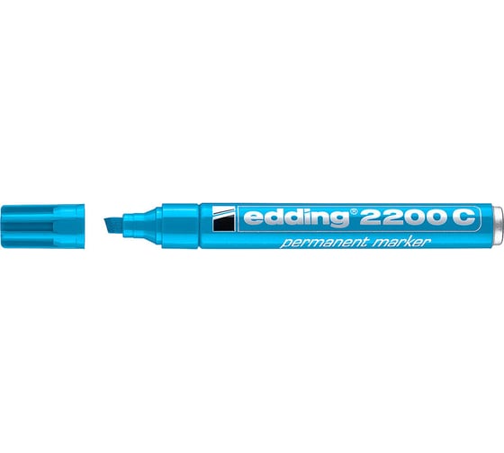 Перманентный маркер EDDING 2200С заправляемый, скошенный наконечник, 1-5 мм, голубой E-2200C#10