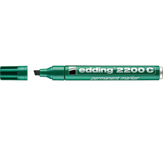 Перманентный маркер EDDING 2200С заправляемый, скошенный наконечник, 1-5 мм, зеленый E-2200C#4