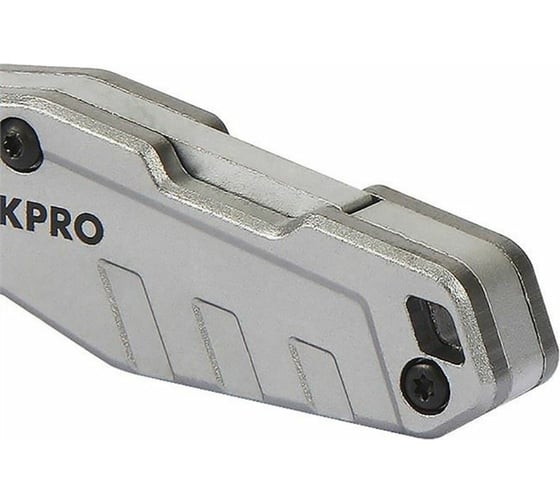 Складной быстросменный нож WORKPRO алюминиевый, трапециевидное лезвие WP211010