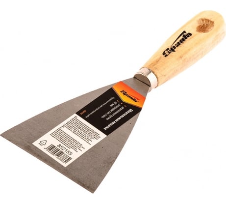 Шпательная лопатка из нержавеющей стали SPARTA 80 мм, деревянная ручка 852155
