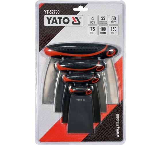 Набор шпателей из нержавеющей стали YATO 4 штуки YT-52790