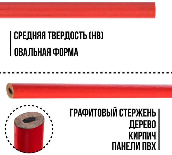 Строительный карандаш 180 мм FIT 04318
