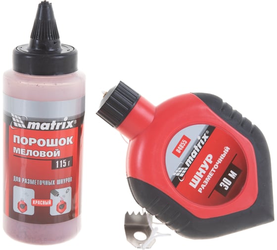 Разметочный шнур 30м + красный порошок MATRIX MASTER 84855
