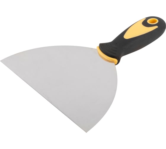 Шпатель FIT нержавеющая сталь, прорезиненная ручка, 6", 150 мм 06698