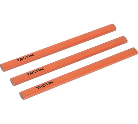 Строительный карандаш TACTIX плоский, 175 мм, комплект из 3-х штук 298403