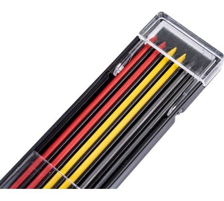 Графитовые грифели WOODWORK d2,0 мм, красный, жёлтый, черный по 2 шт., 6 шт. в наборе RIF-20C