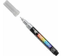 Акриловый маркер MARVY UCHIDA Acrylic Paint, ультратонкий наконечник 0,75 мм, перманертный, для люб. поверхностей, Silver MAR115/SLV