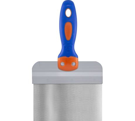 Фасадный шпатель РемоКолор "GRAND" прямой, нержавеющая сталь AISI430 0,4/0,42 мм, высота лезвия 100 мм, 150 мм 12-9-415