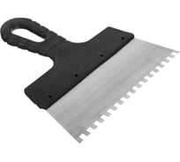 Нержавеющий шпатель РОКОТ пластиковая ручка 450 мм, зуб 10x10 683-156