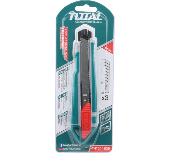 Нож TOTAL 18 мм THT511836