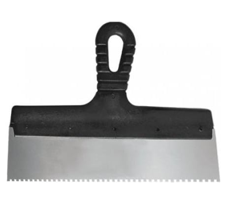 Шпатель из нержавеющей стали СИБРТЕХ 450 мм,зуб 6x6 мм,пластмассовая ручка // 85470