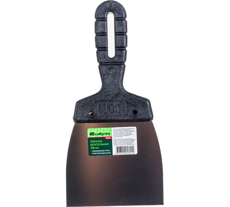 Шпательная лопатка СИБРТЕХ 100 мм, из нержавеющей стали, пластмассовая ручка 85435