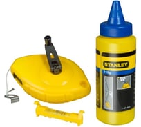 Набор из 3 предметов: шнуровка 30м, краситель, уровень Stanley 0-47-443