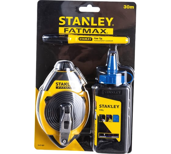 Набор из 3 предметов: отбивочный шнур 30 м, краситель, маркер Stanley 0-47-681
