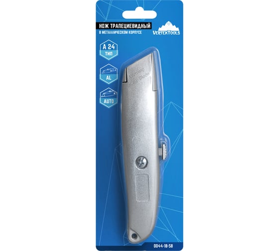 Трапециевидный нож vertextools в металическом корпусе 0044-18-58