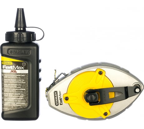 Набор: шнуровка в корпусе 30 м и флакон черного мелового порошка STANLEY FatMax Xtreme 0-47-488
