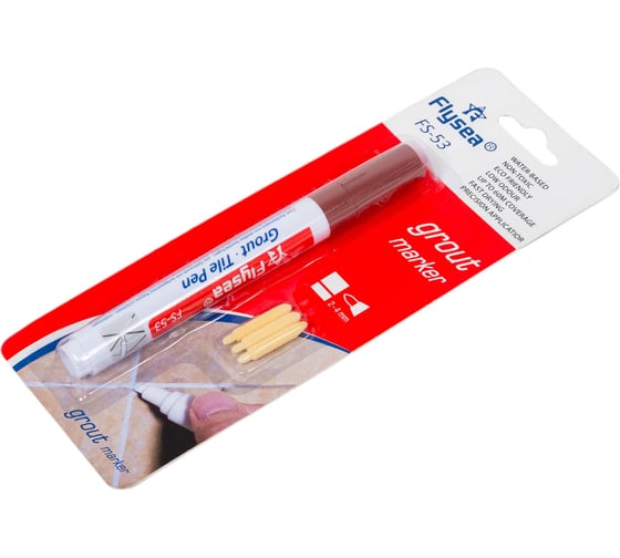 Маркер краска для плиточных швов Flysea Grout Marker 2-4 мм, 3 запасных наконечника, коричневый FS-53BROWN