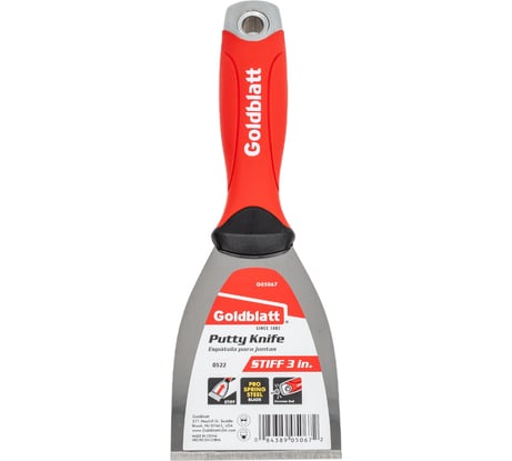 Шпатель-скребок Goldblatt Soft Grip пружинная сталь, 76 мм, рукоятка G05067