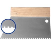 Зубчатый шпатель для клея JETTOOLS с деревянной ручкой, трапеция, 180 мм, зуб 3,4x3,6x3,2 B3/180 В3/180