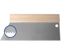 Зубчатый шпатель для клея JETTOOLS с деревянной ручкой, трапеция, 250 мм, зуб 2,5x2мм S3/250