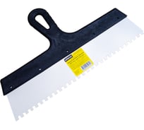 Зубчатый шпатель Inforce 350 мм зуб 6х6 мм с пластиковой ручкой 020605-006-350