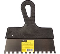 Зубчатый шпатель Inforce 200 мм зуб 8х8 мм с пластиковой ручкой 020605-080-200