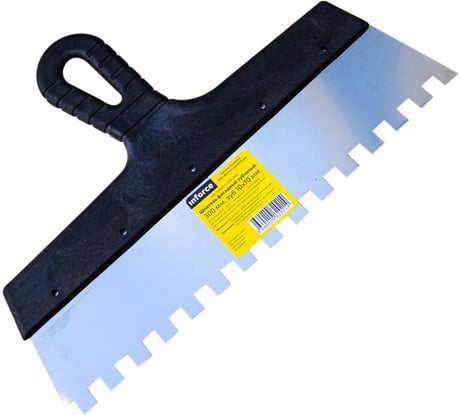 Зубчатый шпатель Inforce 300 мм зуб 10х10 мм 020605-010-300