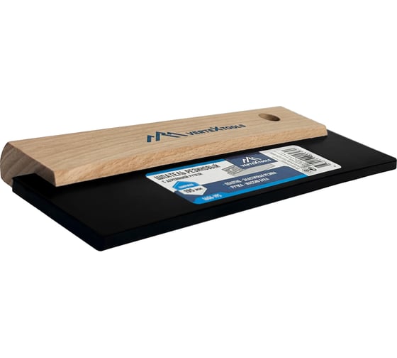 Резиновый шпатель vertextools 195 мм, с деревянной ручкой 1606-195