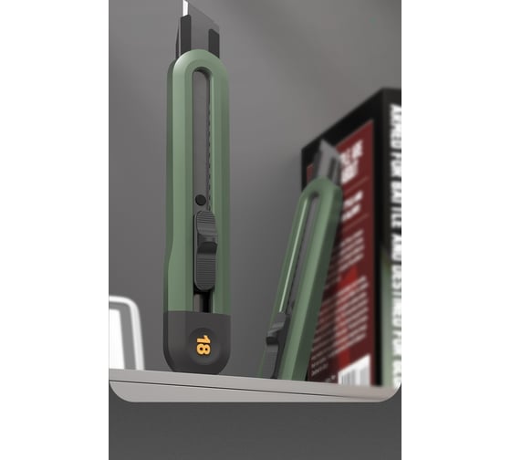 Технический нож DELI home series green ht4018l сегментированное черное лезвие 18 мм, эксклюзивный дизайн, soft touch 112888